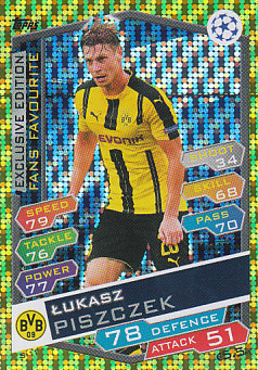 Lukasz Piszczek Borussia Dortmund 2016/17 Topps Match Attax CL Fans' Favourite #S11